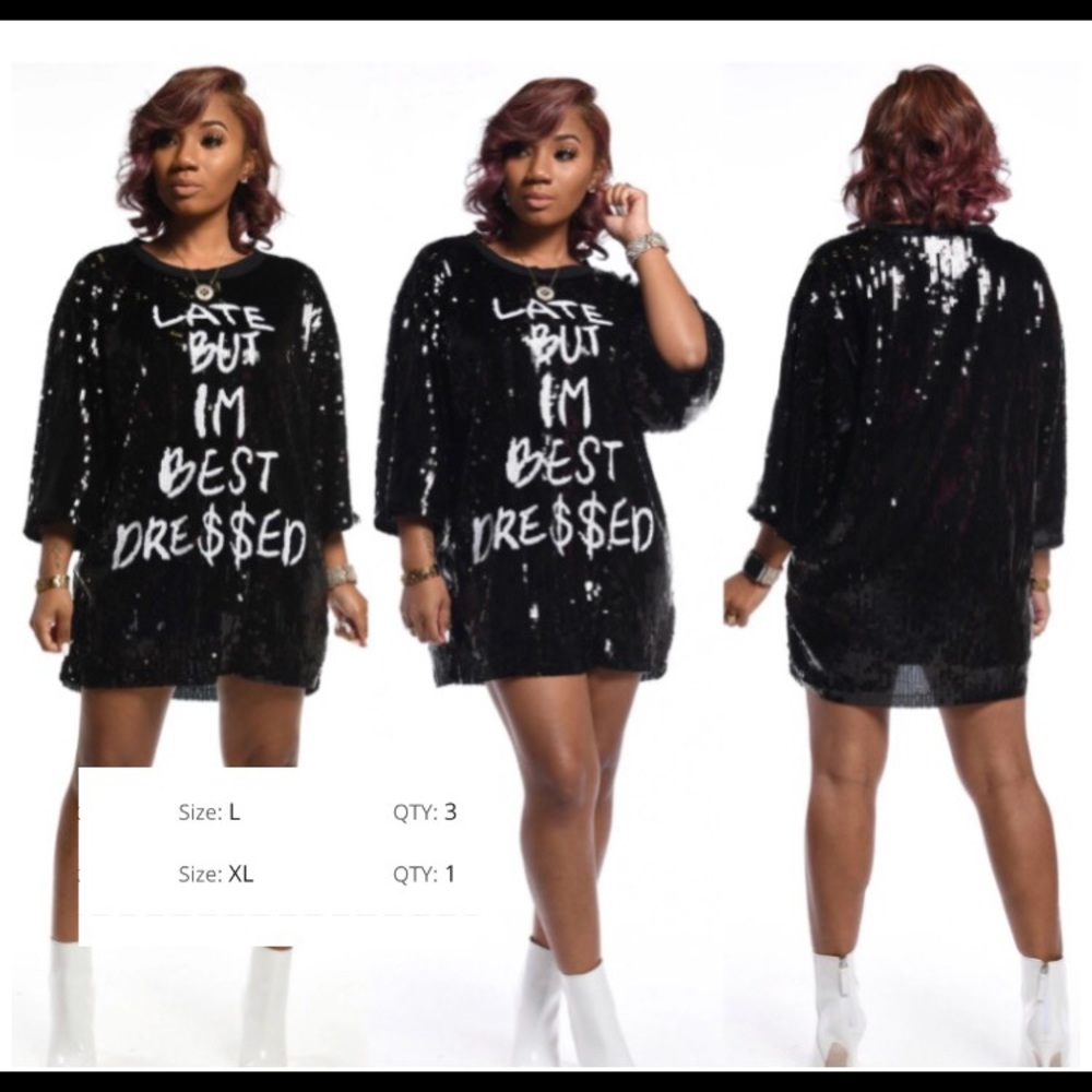 Black sequin TShirt Dress